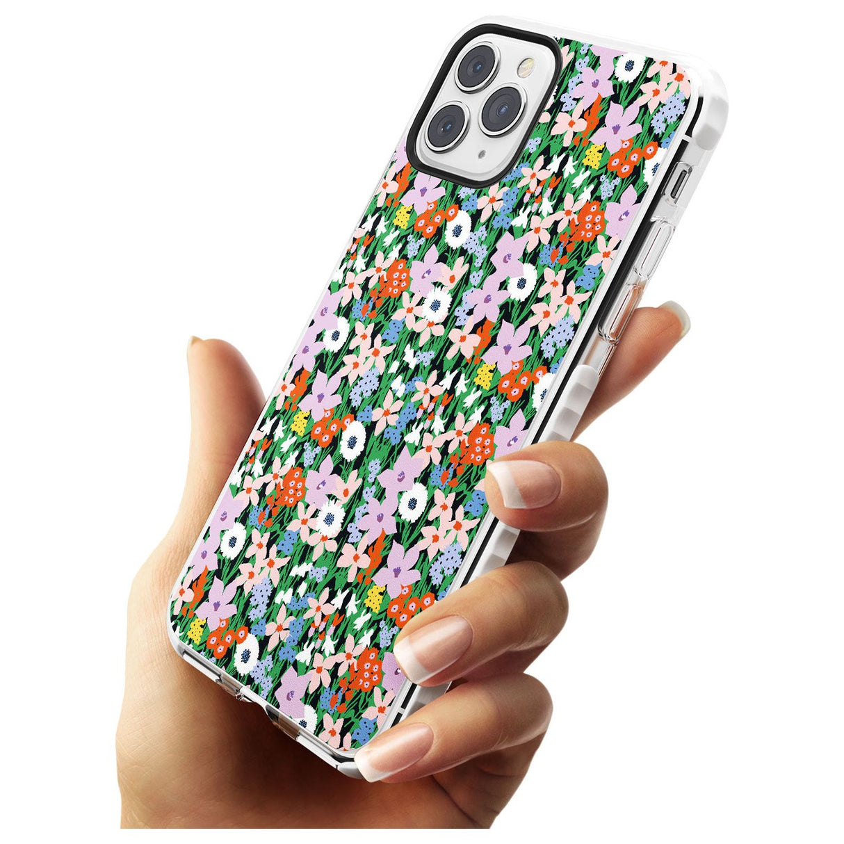 Jazzy Floral Mix: Solid Slim TPU Phone Case for iPhone 11 Pro Max