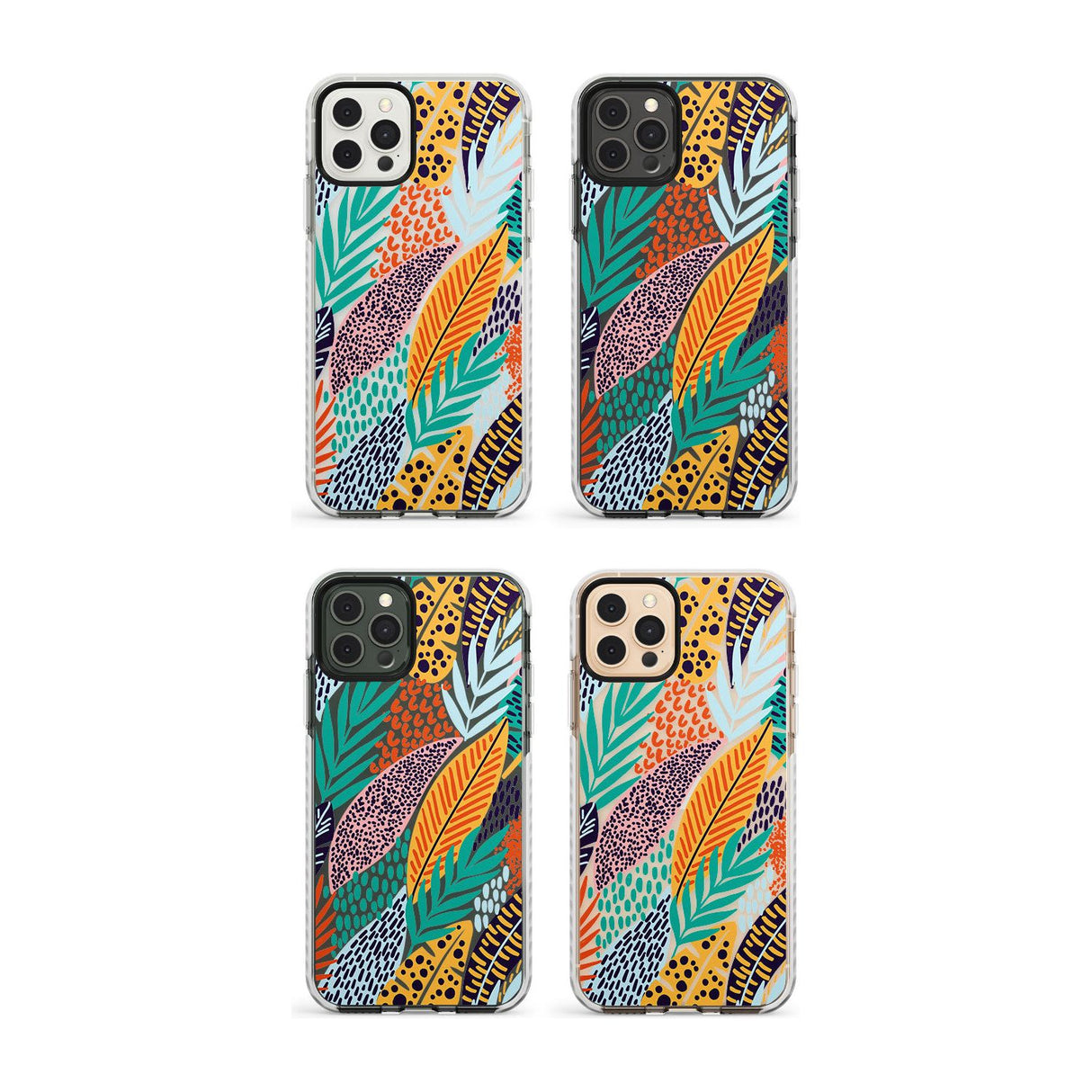 Abstract Leaves Impact Phone Case for iPhone 11, iphone 12