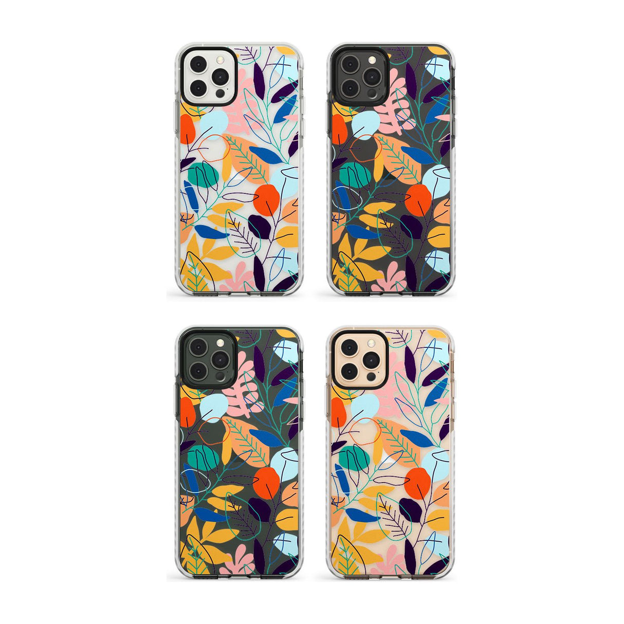 Abstract Leaves Impact Phone Case for iPhone 11, iphone 12