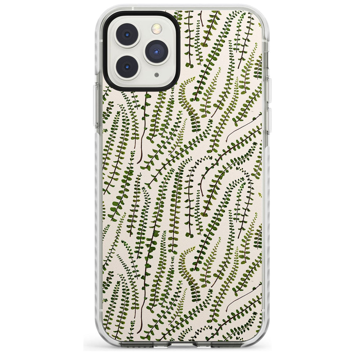 Fern Leaf Pattern Design - Cream Impact Phone Case for iPhone 11 Pro Max