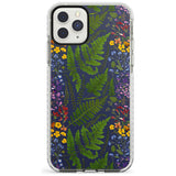 Busy Floral and Fern Design - Navy Impact Phone Case for iPhone 11 Pro Max