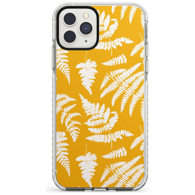 Fern Pattern on Yellow Impact Phone Case for iPhone 11 Pro Max