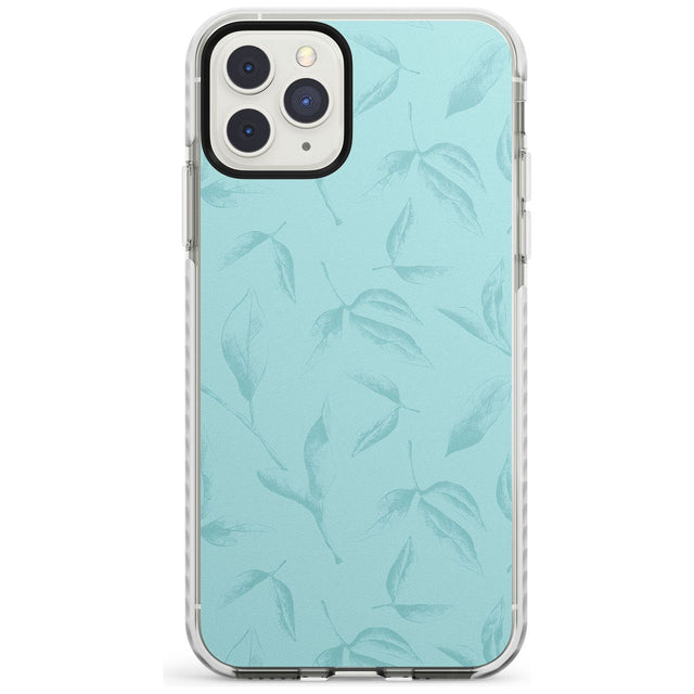 Blue Leaves Vintage Botanical Impact Phone Case for iPhone 11 Pro Max