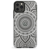 White Henna Flower Wheel Impact Phone Case for iPhone 11 Pro Max