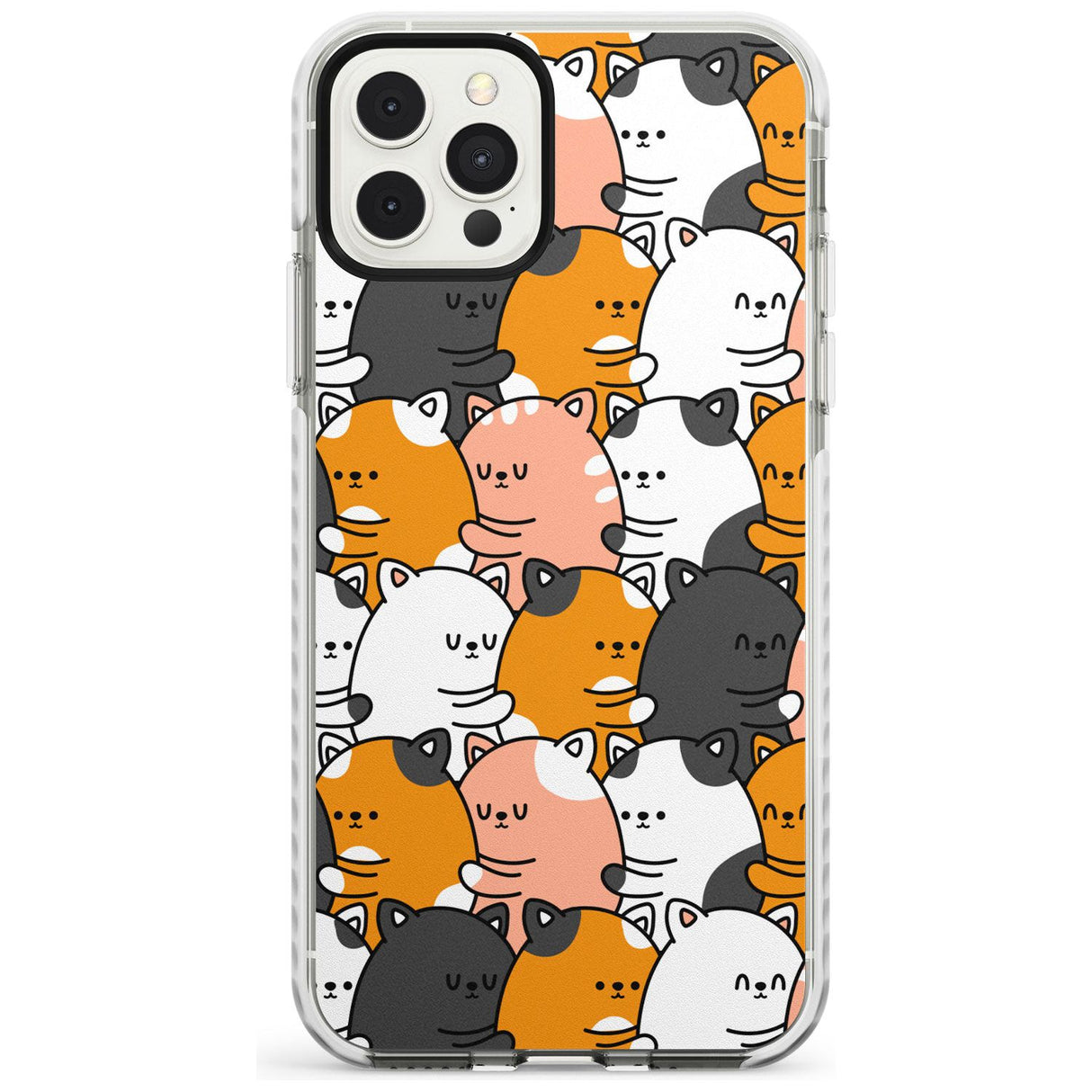 Spooning Cats Kawaii Pattern Impact Phone Case for iPhone 11 Pro Max