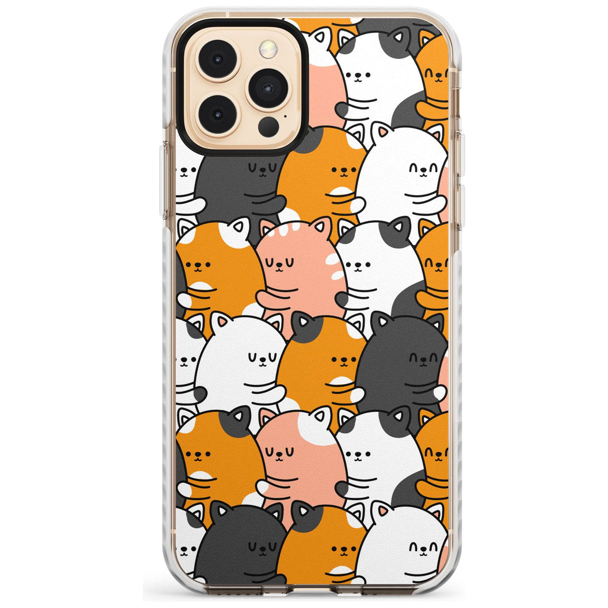 Spooning Cats Kawaii Pattern Impact Phone Case for iPhone 11 Pro Max