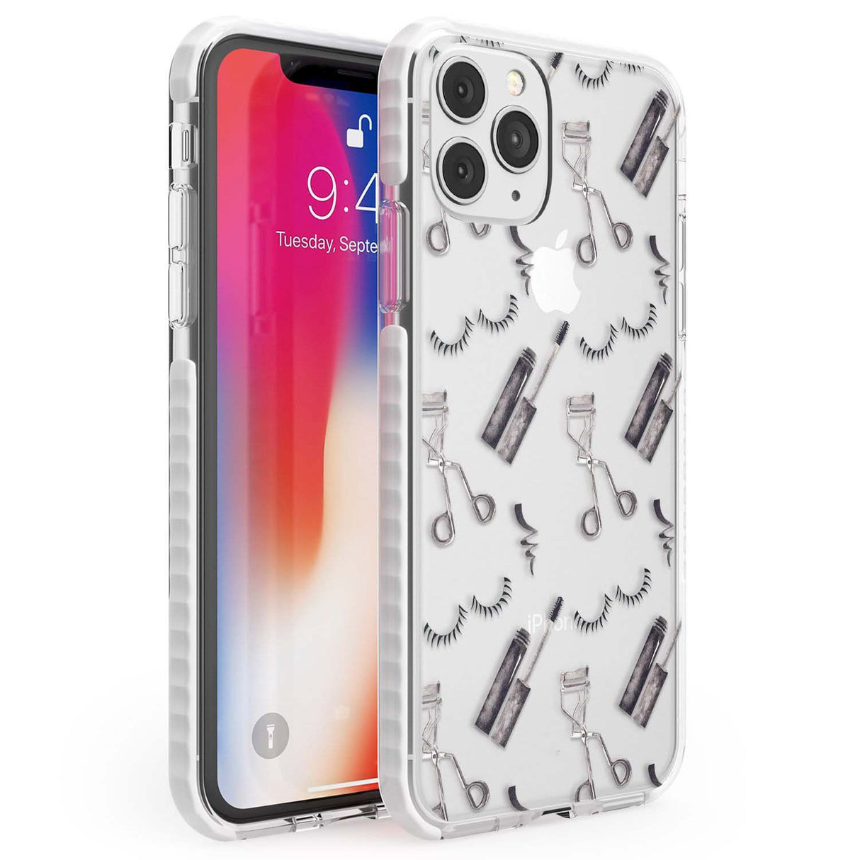 Eyelash Makeup Pattern Phone Case iPhone 11 Pro Max / Impact Case,iPhone 11 Pro / Impact Case,iPhone 12 Pro / Impact Case,iPhone 12 Pro Max / Impact Case Blanc Space