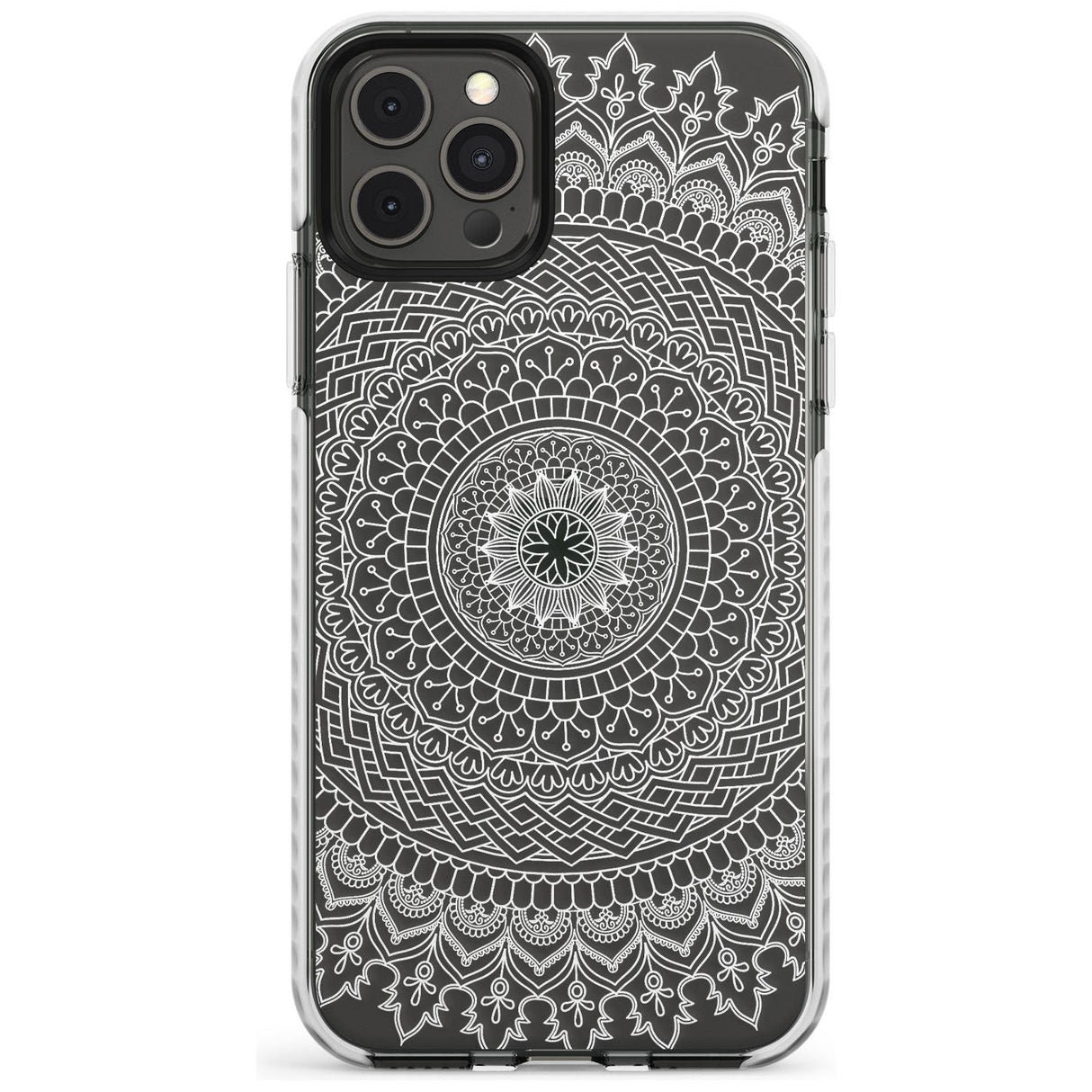 Large White Mandala Transparent Design Slim TPU Phone Case for iPhone 11 Pro Max