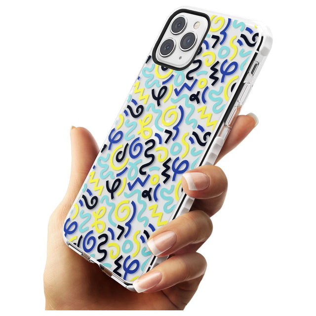 Blue & Yellow Shapes Memphis Retro Pattern Design Impact Phone Case for iPhone 11 Pro Max