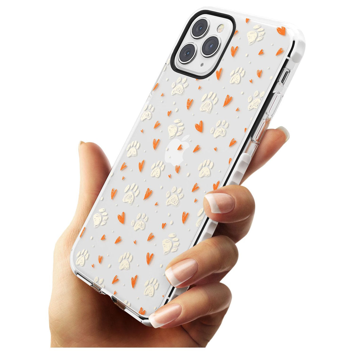 Paws & Hearts Pattern (Clear) Slim TPU Phone Case for iPhone 11 Pro Max