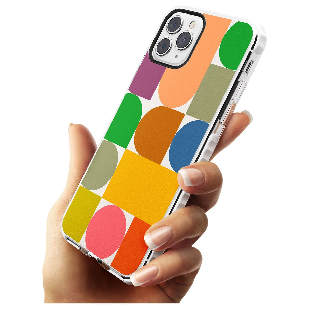 Abstract Retro Shapes: Rainbow Mix Slim TPU Phone Case for iPhone 11 Pro Max