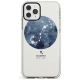 Scorpio Zodiac Transparent Design - Blue Impact Phone Case for iPhone 11 Pro Max