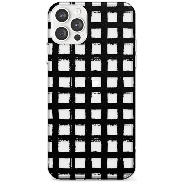 Messy Black Grid - Clear Black Impact Phone Case for iPhone 11 Pro Max