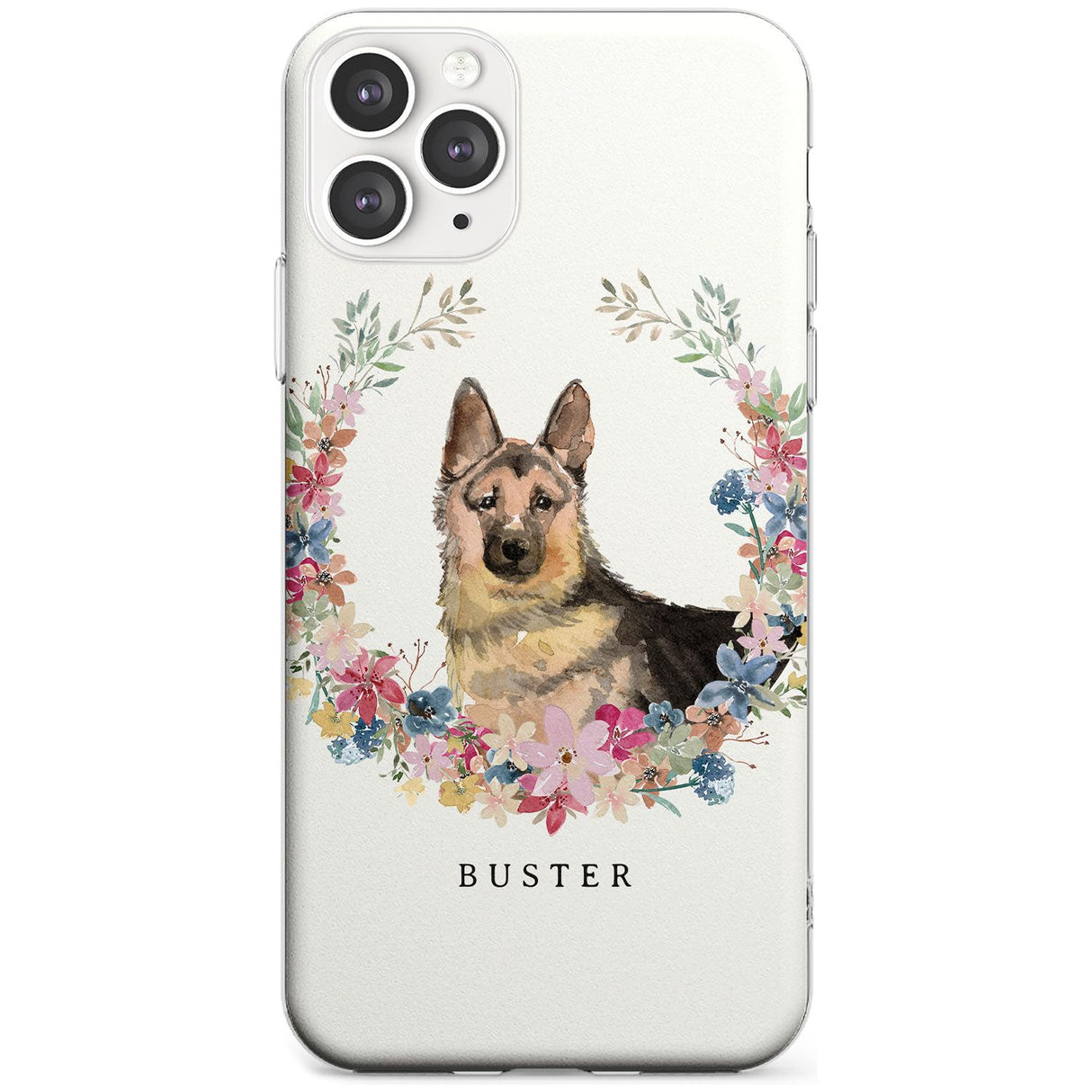German Shepherd - Watercolour Dog Portrait Slim TPU Phone Case for iPhone 11 Pro Max