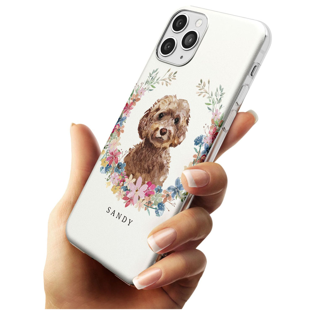 Brown Cockapoo - Watercolour Dog Portrait Slim TPU Phone Case for iPhone 11 Pro Max