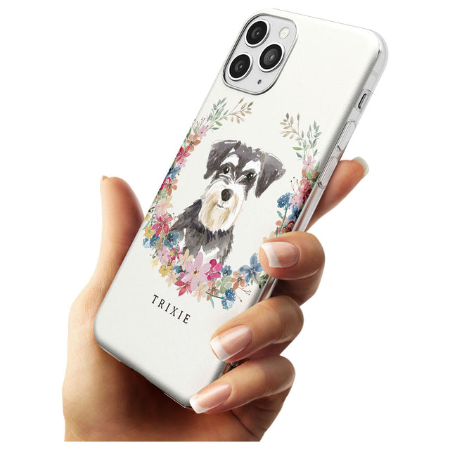Miniature Schnauzer - Watercolour Dog Portrait Slim TPU Phone Case for iPhone 11 Pro Max