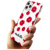 Red Peonies & Cursive iPhone Case   Custom Phone Case - Case Warehouse