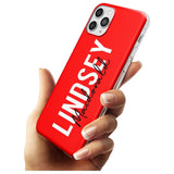 Bold Custom Name: Red Slim TPU Phone Case for iPhone 11 Pro Max