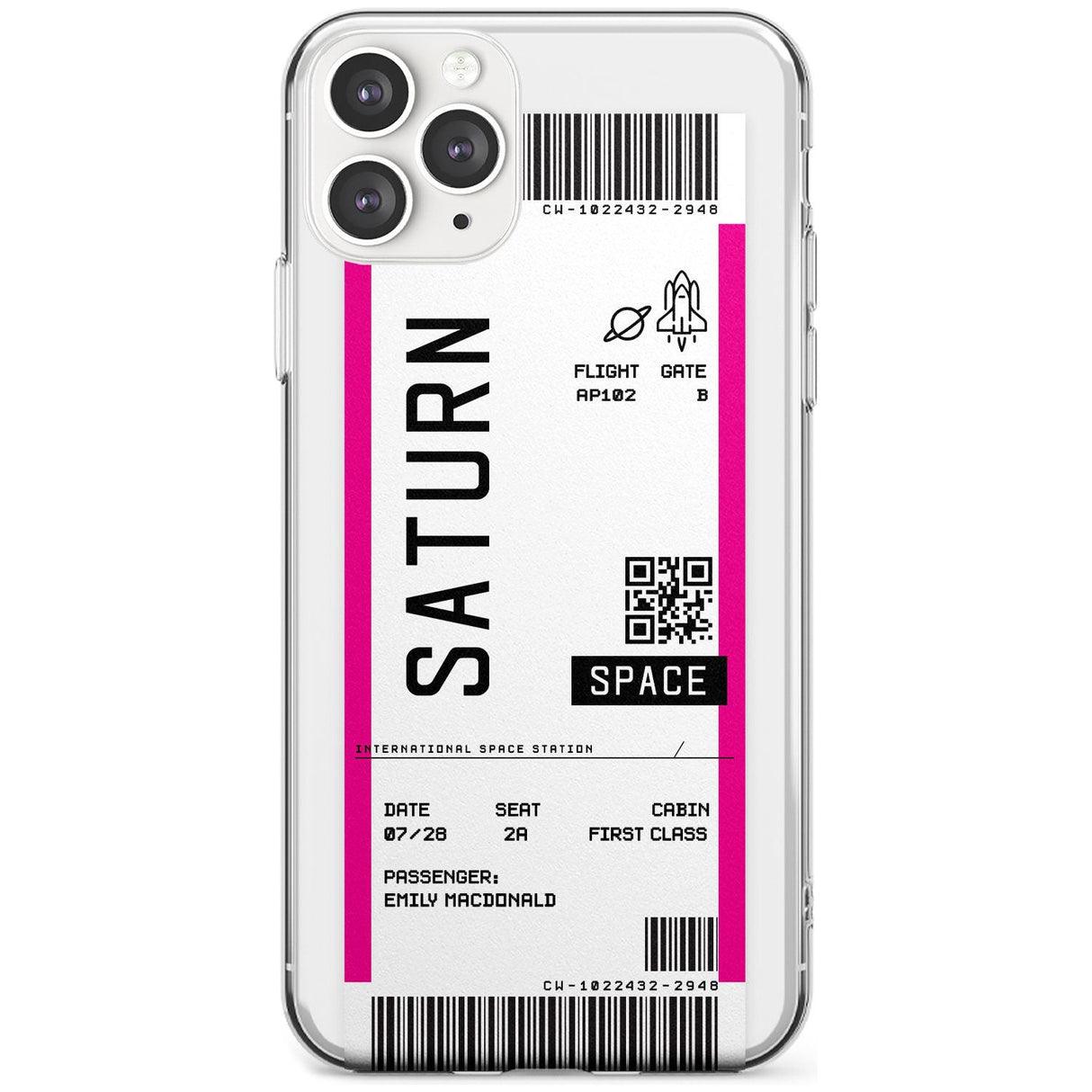 Saturn Custom Space Travel Ticket iPhone Case  Slim Case Custom Phone Case - Case Warehouse