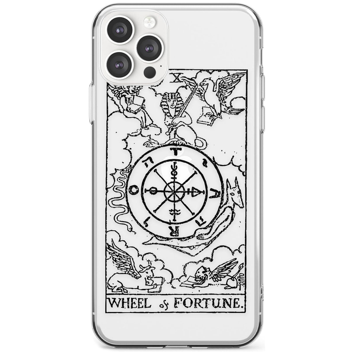 Wheel of Fortune Tarot Card - Transparent Black Impact Phone Case for iPhone 11 Pro Max