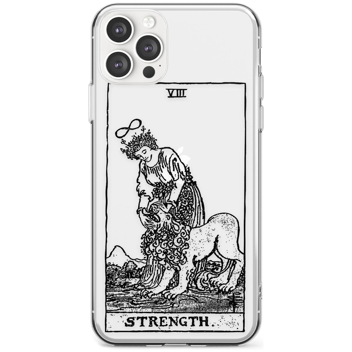 Strength Tarot Card - Transparent Black Impact Phone Case for iPhone 11 Pro Max