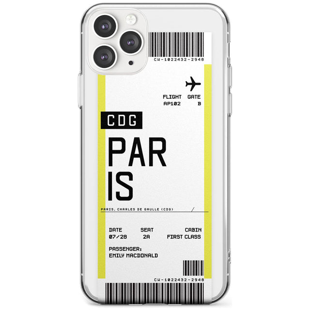 Paris Boarding Pass iPhone Case  Slim Case Custom Phone Case - Case Warehouse