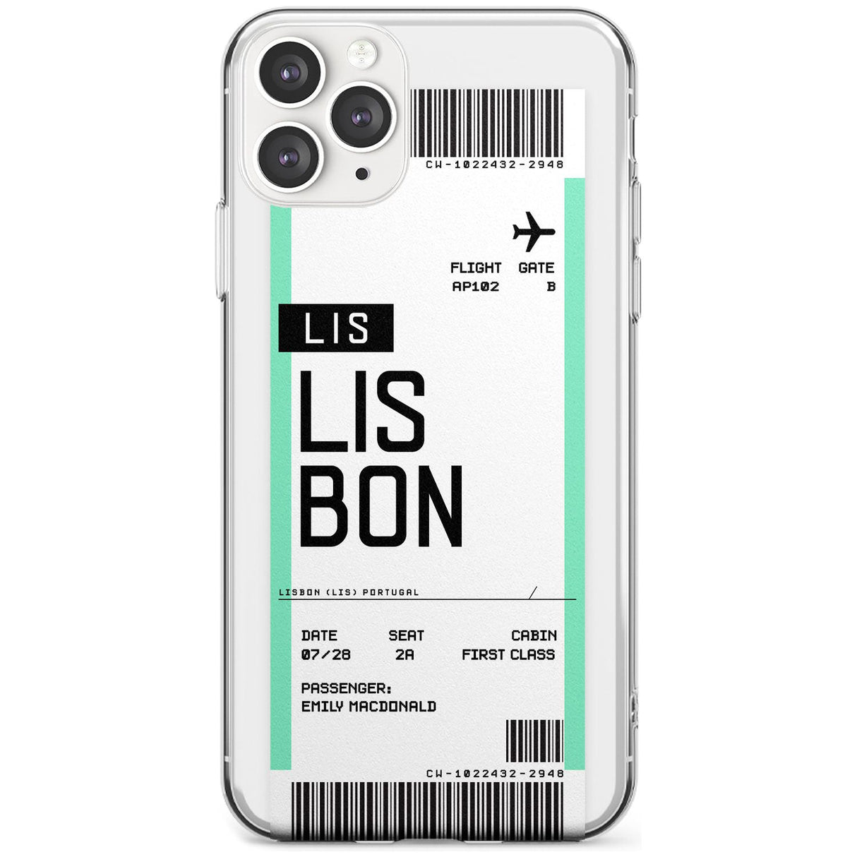 Lisbon Boarding Pass iPhone Case  Slim Case Custom Phone Case - Case Warehouse