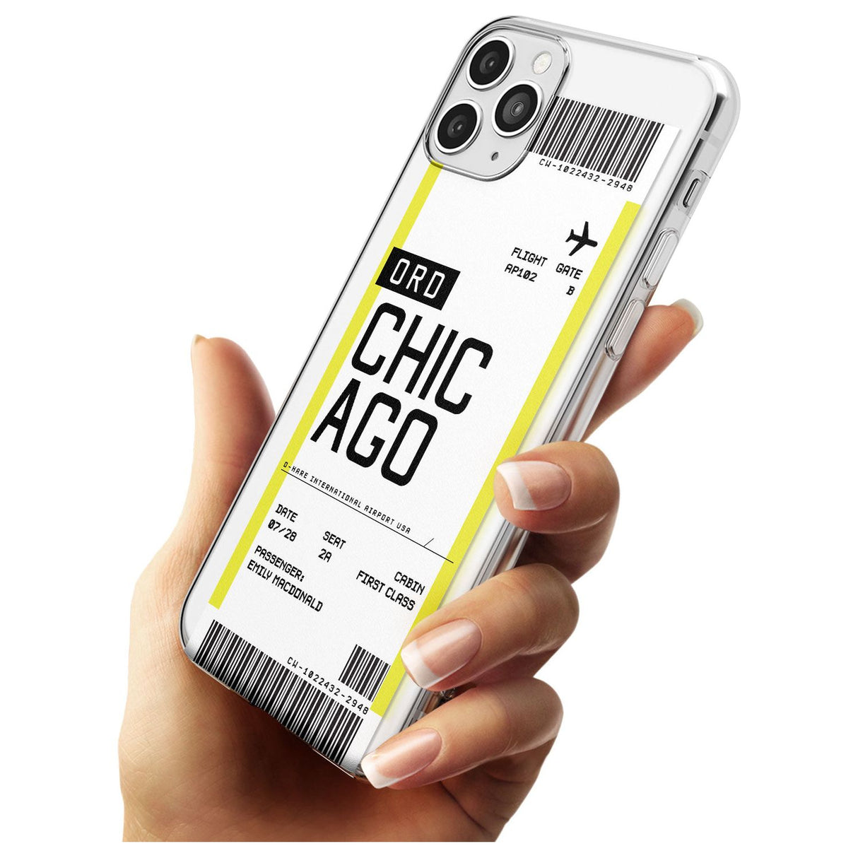 Chicago Boarding Pass iPhone Case   Custom Phone Case - Case Warehouse