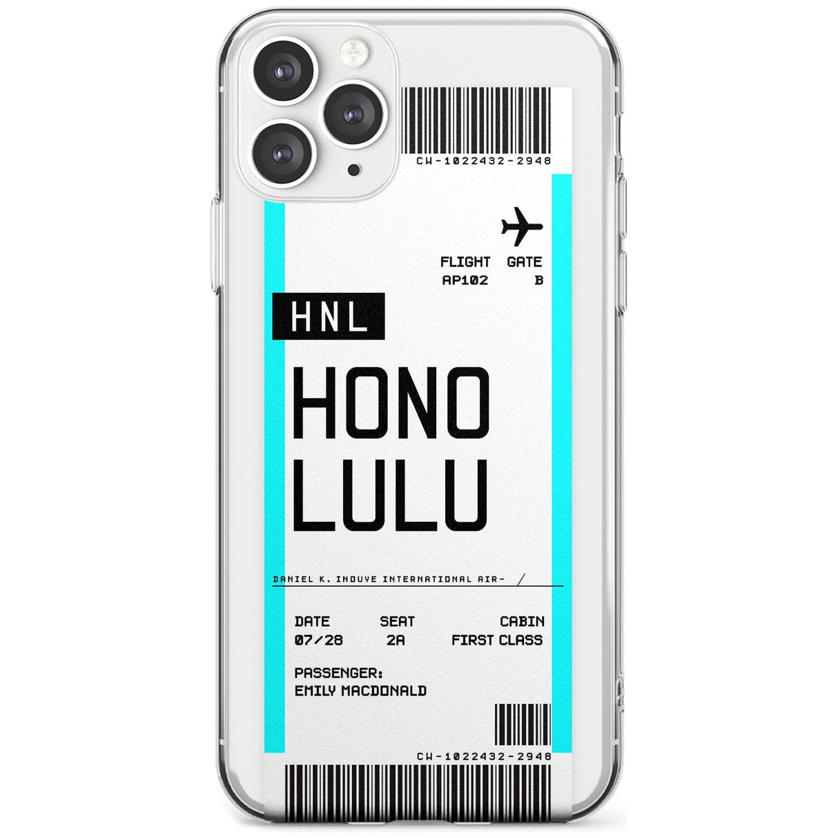 Honolulu Boarding Pass iPhone Case  Slim Case Custom Phone Case - Case Warehouse