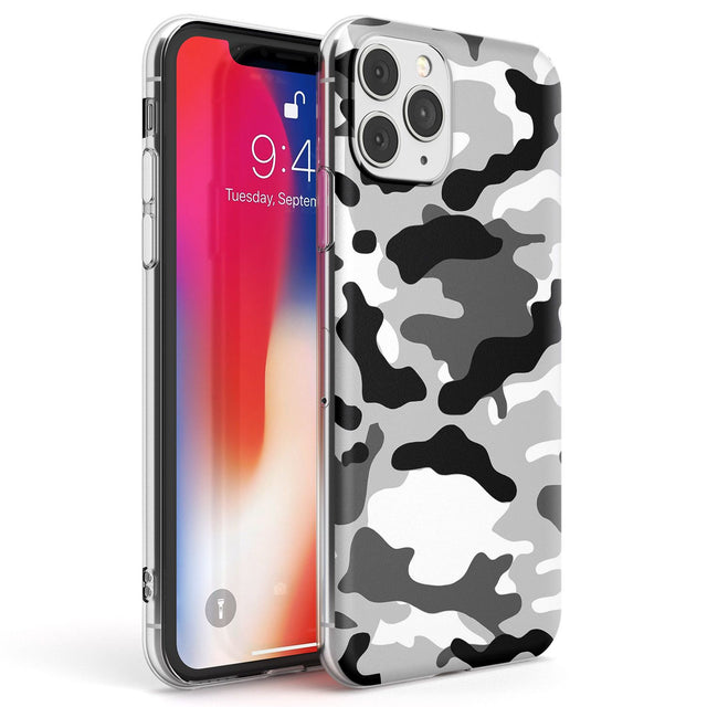 Grey Black Urban Camo Phone Case iPhone 11 Pro Max / Clear Case,iPhone 11 Pro / Clear Case,iPhone 12 Pro Max / Clear Case,iPhone 12 Pro / Clear Case Blanc Space