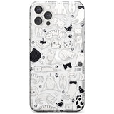 Cartoon Cat Collage - Black & White Black Impact Phone Case for iPhone 11 Pro Max