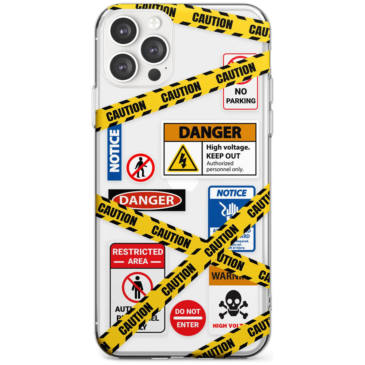 CAUTION Black Impact Phone Case for iPhone 11 Pro Max