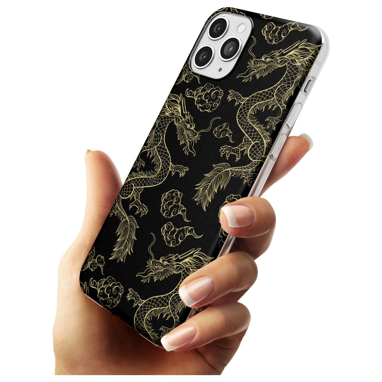 Black and Gold Dragon Pattern Slim TPU Phone Case for iPhone 11 Pro Max