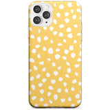 White on Yellow Dalmatian Polka Dot Spots Slim TPU Phone Case for iPhone 11 Pro Max