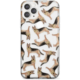 German Shepherd Watercolour Dog Pattern Slim TPU Phone Case for iPhone 11 Pro Max