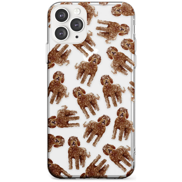 Labradoodle (Brown) Watercolour Dog Pattern Slim TPU Phone Case for iPhone 11 Pro Max