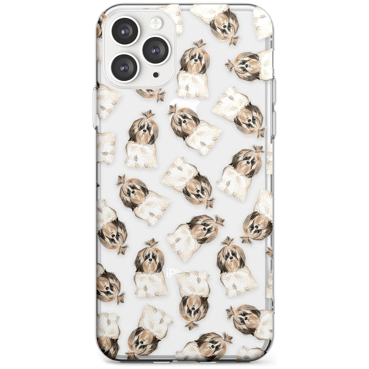 Shih tzu (Long Hair) Watercolour Dog Pattern Slim TPU Phone Case for iPhone 11 Pro Max