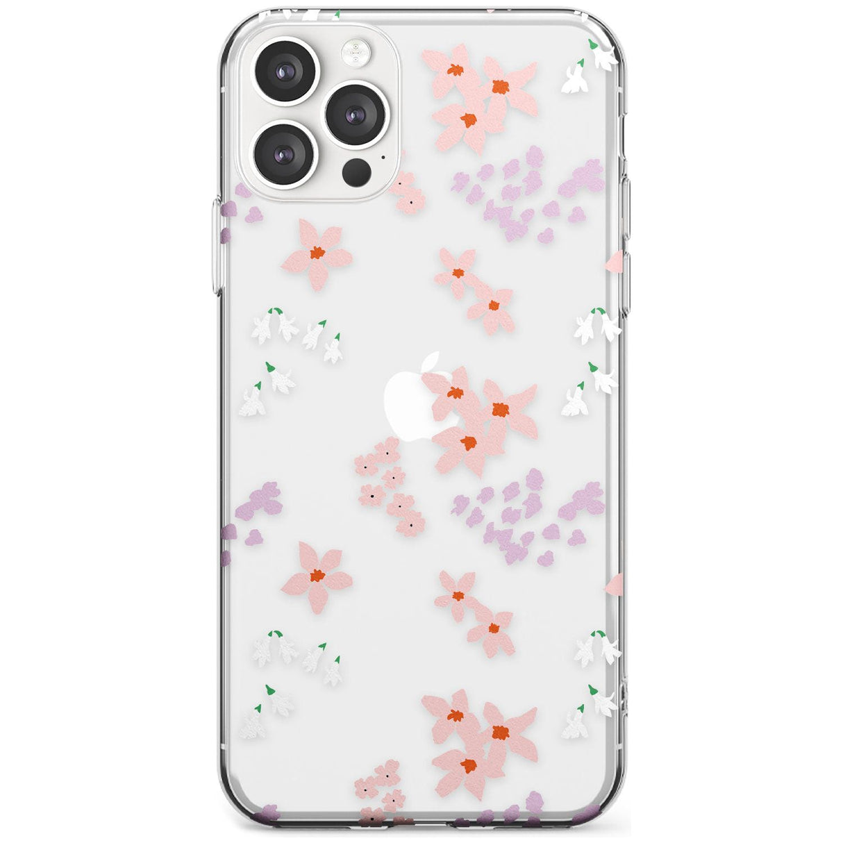 Pink & Purple Flower Mix: Clear Black Impact Phone Case for iPhone 11 Pro Max