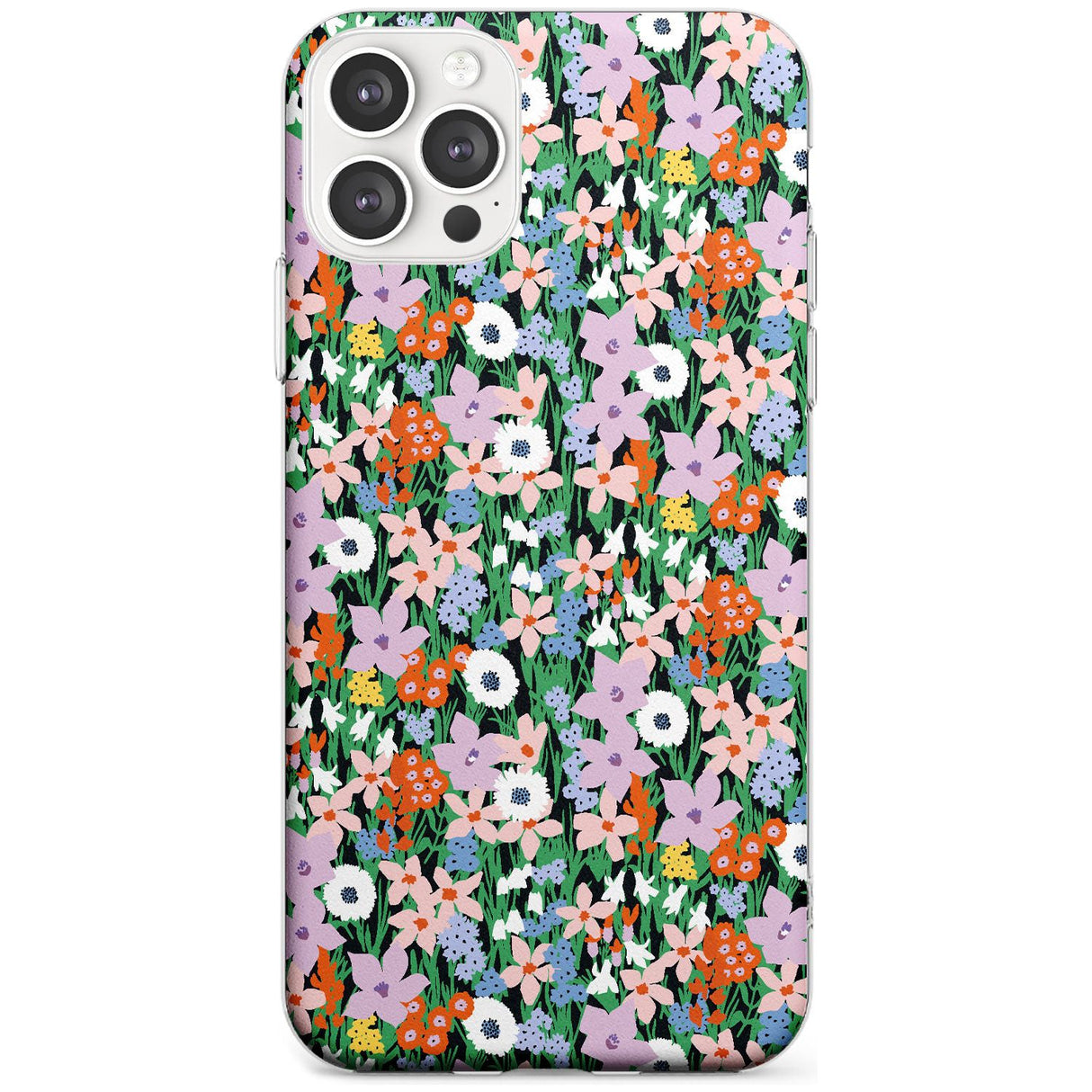 Jazzy Floral Mix: Solid Black Impact Phone Case for iPhone 11 Pro Max