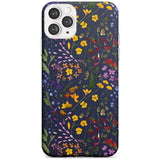 Wildflower & Leaves Cluster Design - Navy Slim TPU Phone Case for iPhone 11 Pro Max