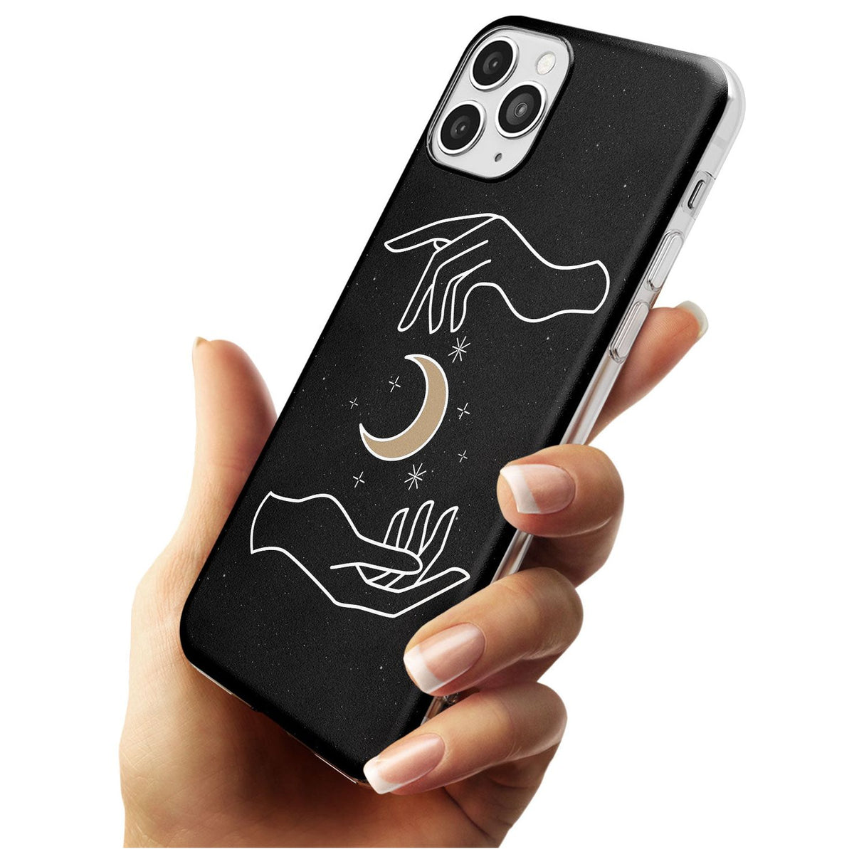 Hands Surrounding Moon Black Impact Phone Case for iPhone 11 Pro Max