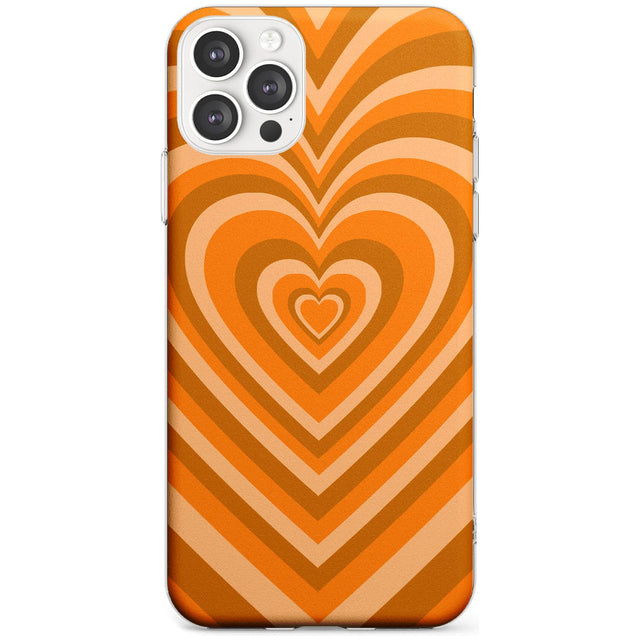 Orange Heart Illusion Phone Case iPhone 12 Pro Max / Clear Case,iPhone 12 Pro / Clear Case,iPhone 11 Pro Max / Clear Case,iPhone 11 Pro / Clear Case Blanc Space