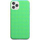 Neon Lime & Turquoise Houndstooth Pattern Slim TPU Phone Case for iPhone 11 Pro Max