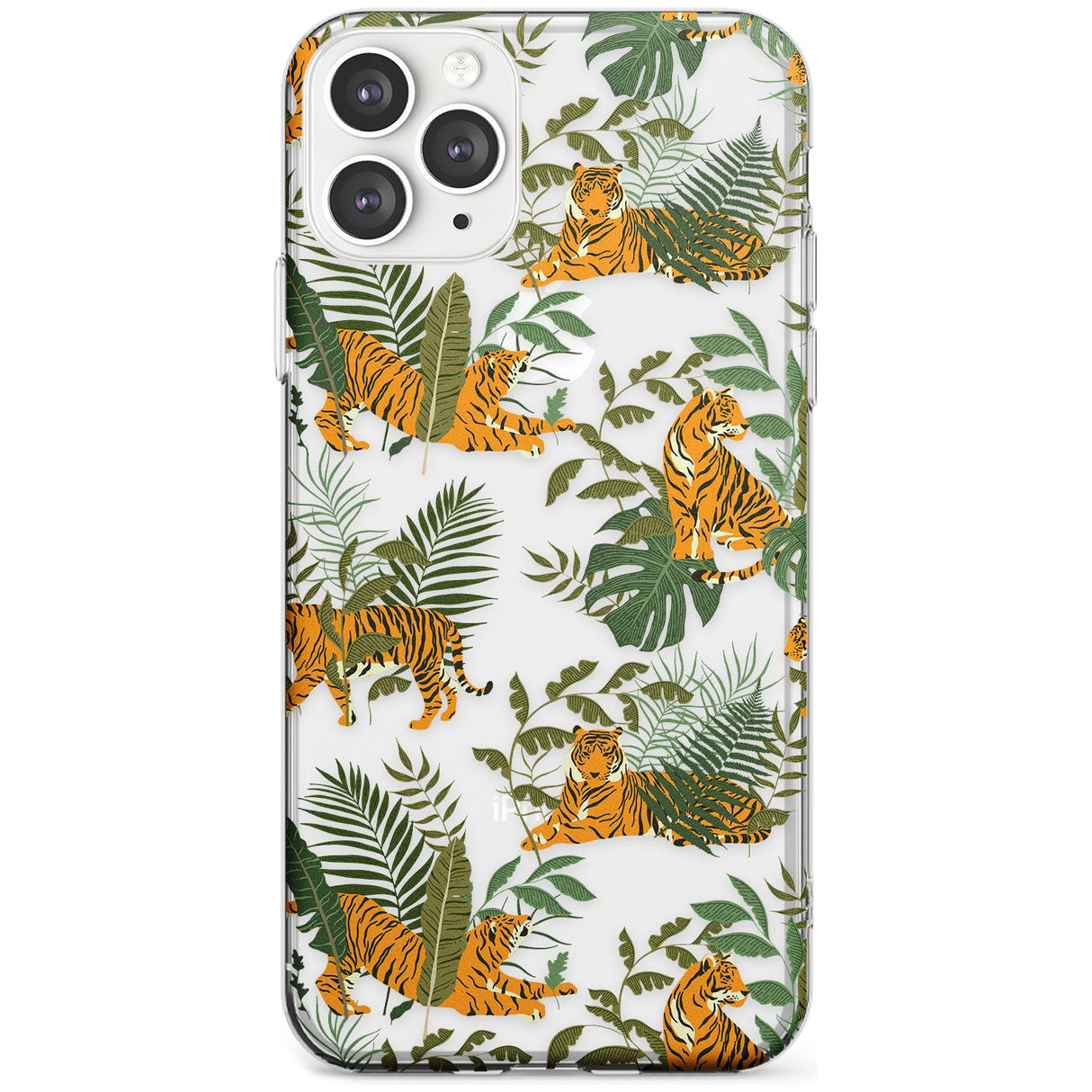 ClearTiger & Fern Jungle Cat Pattern Slim TPU Phone Case for iPhone 11 Pro Max