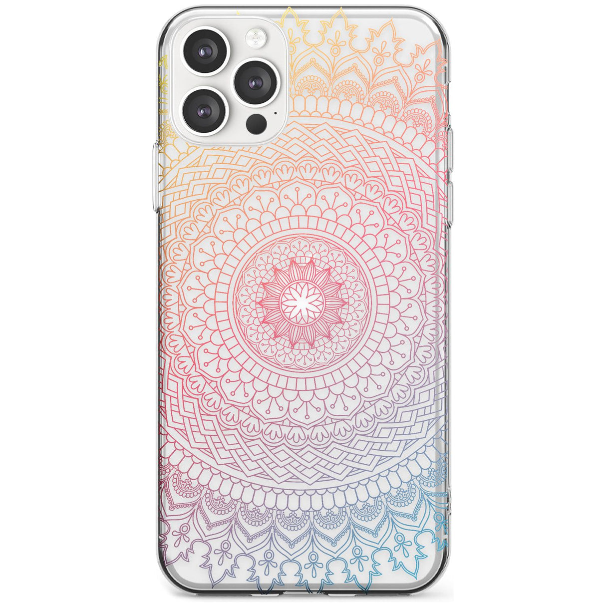 Large Rainbow Mandala Transparent Design Black Impact Phone Case for iPhone 11 Pro Max