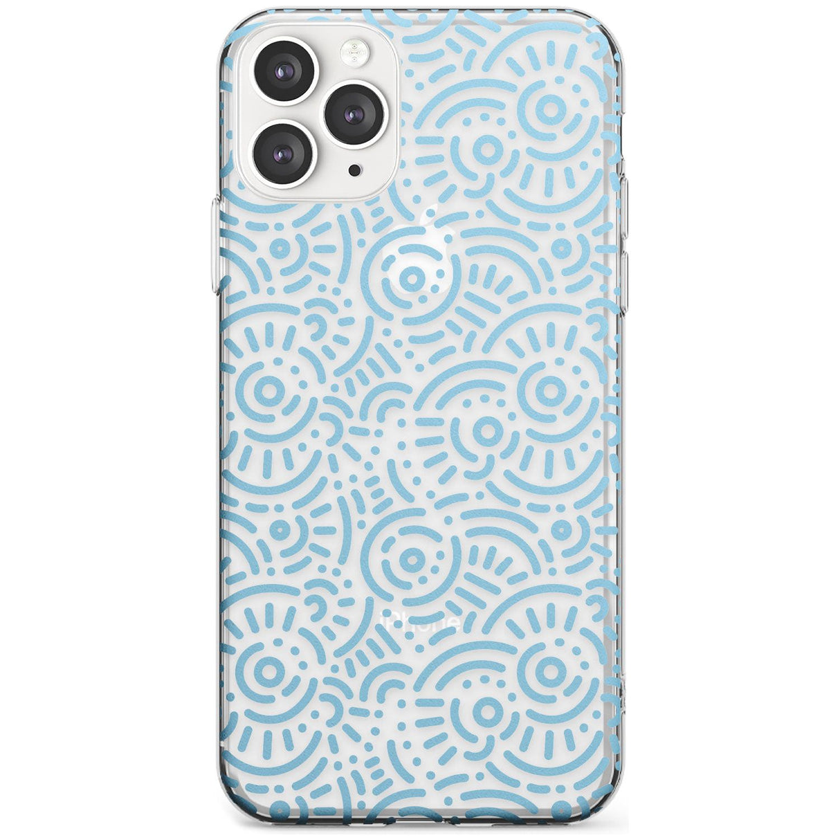 Light Blue Pattern Memphis Retro Pattern Design Slim TPU Phone Case for iPhone 11 Pro Max