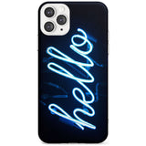 "Hello" Blue Cursive Neon Sign Slim TPU Phone Case for iPhone 11 Pro Max