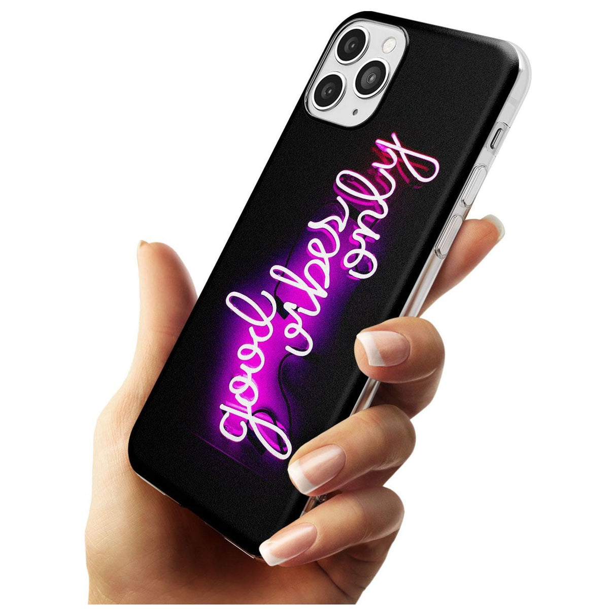 Good Vibes Only Pink Neon iPhone Case   Phone Case - Case Warehouse