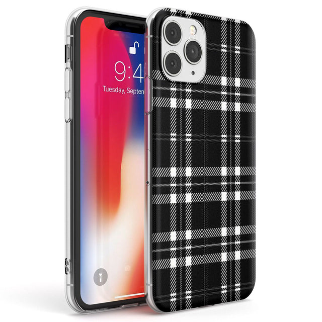 Divine Black Plaid Phone Case iPhone 11 Pro Max / Clear Case,iPhone 11 Pro / Clear Case,iPhone 12 Pro Max / Clear Case,iPhone 12 Pro / Clear Case Blanc Space