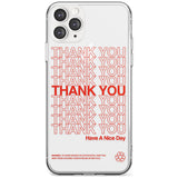 Classic Thank You Bag Design: Solid White + Red Slim TPU Phone Case for iPhone 11 Pro Max